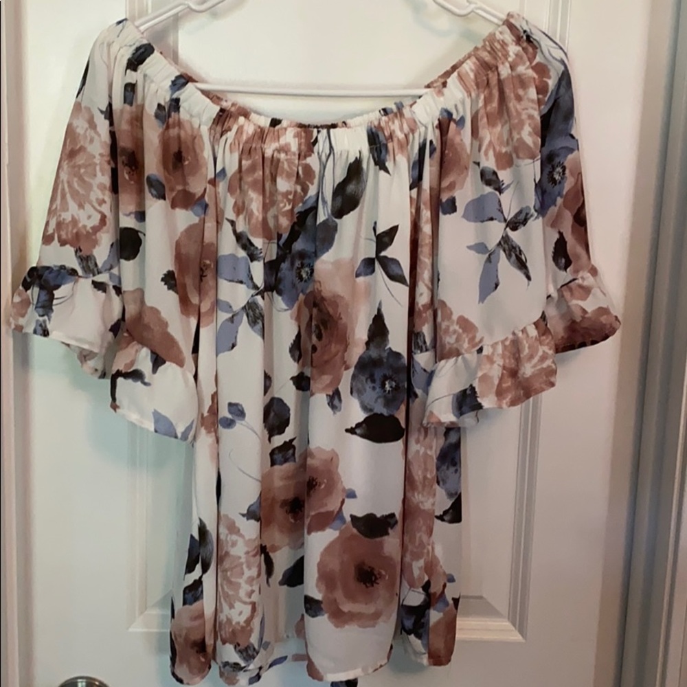 Off the shoulder floral blouse